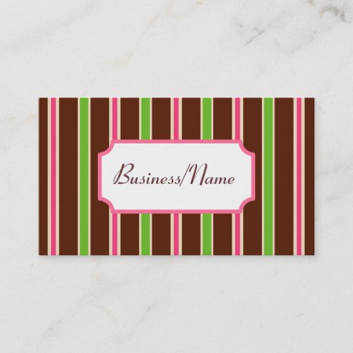 Customizable Retro Striped Business Card