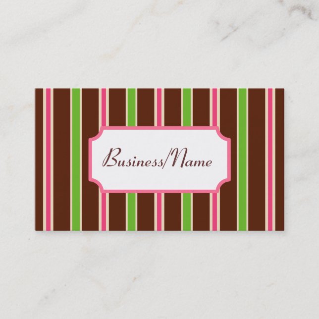 Retro Striped Business Card (Front)