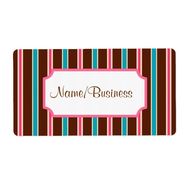 Retro Striped Business Labels (Front)
