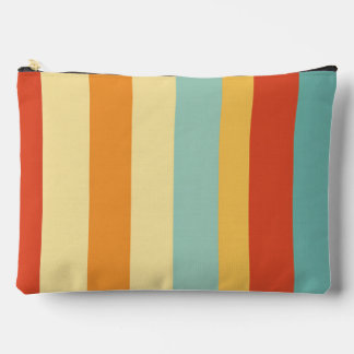 Retro striped color pattern accessory pouch