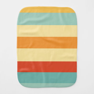 Retro striped color pattern baby burp cloth