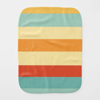 Retro striped color pattern baby burp cloth
