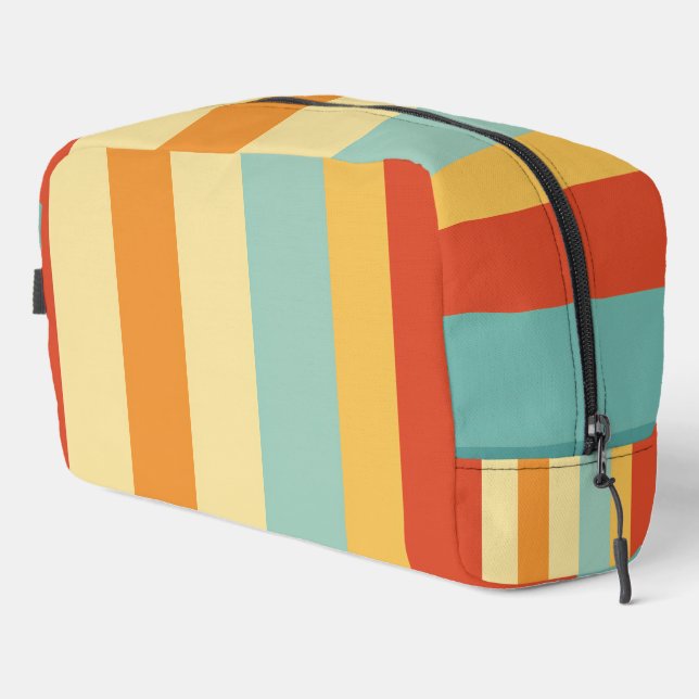 Retro striped color pattern dopp kit (Right Corner)