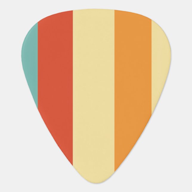 Retro striped color pattern guitar pick (Front)