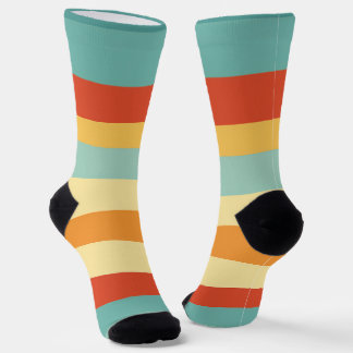 Retro striped color pattern socks