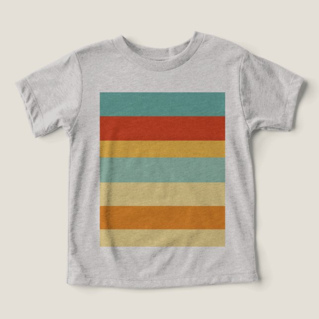 Retro striped color pattern toddler t-shirt (Design Front)