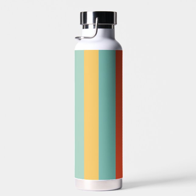 Retro striped color pattern water bottle (Right)