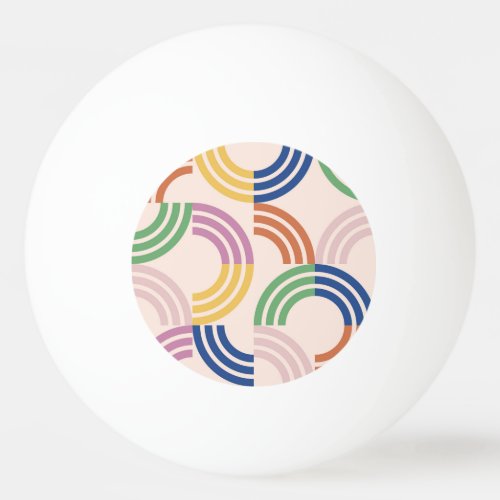 Retro Striped Curves Geometric Background Ping Pong Ball
