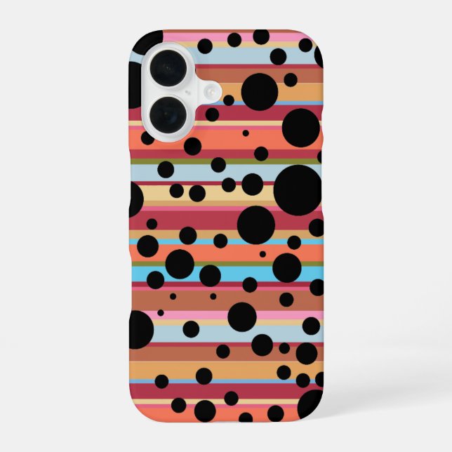 retro striped & dotted iphone case (Back)