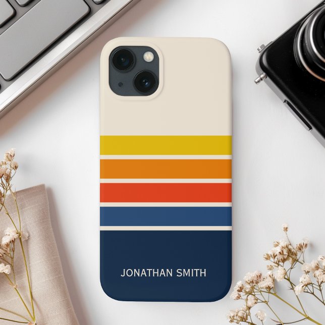 Retro Striped Pattern 70's 80's Iphone Case (Creator Uploaded)