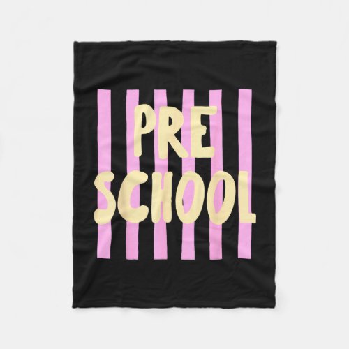 Retro striped pre k back to school preschool fleece blanket