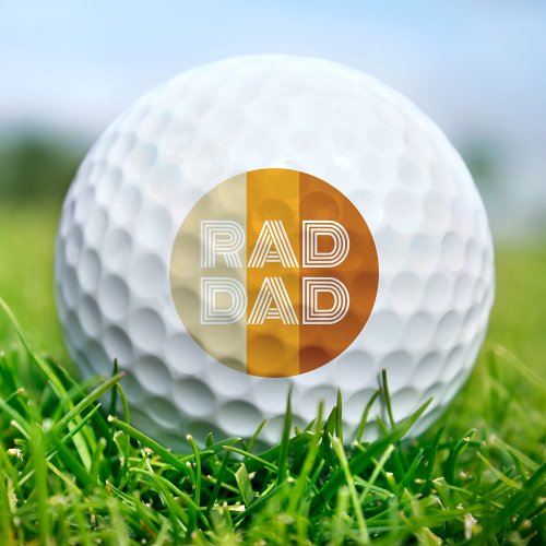 Retro Striped Rad Dad Golf Balls