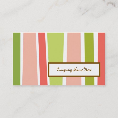 retro stripes : 2-sided : business card template