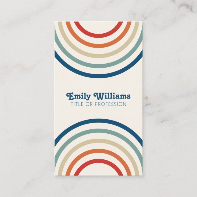 Retro Stripes 70s 80s Business Card (Front)