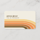 Retro Stripes 70's 80s Orange Gold Tan Business Card (Front)