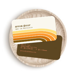 Retro Stripes 70&#39;s 80s Orange Gold Tan Business Card