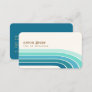 Retro Stripes 70's 80s Teal Blue  Business Card