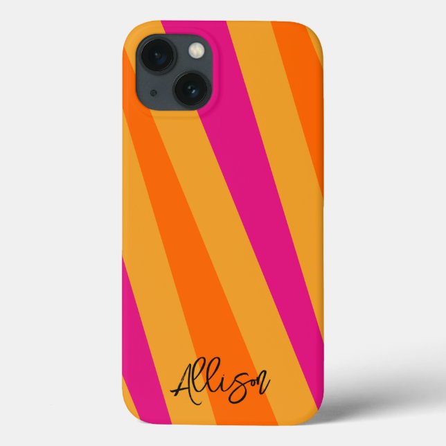 Retro stripes 70s Orange Mustard Groovy Case-Mate iPhone Case (Back)