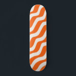 Retro Stripes Abstract Lines Orange Vintage Waves Skateboard<br><div class="desc">Modern Abstract Diagonal Lines – Orange and Cream White.</div>