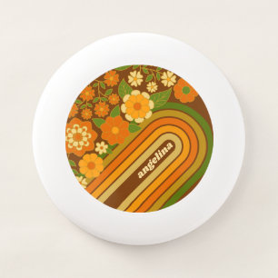 Retro Stripes and Funky Flowers with Custom Name Wham-O Frisbee