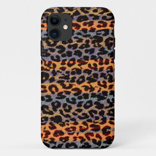 Retro stripes animal print fur skin of leopard iPhone 11 case