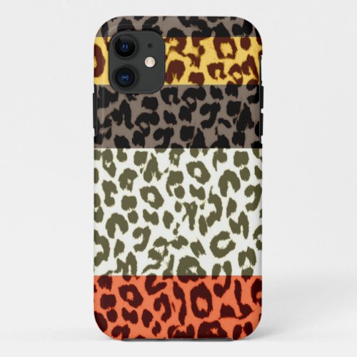 Retro stripes animal skin texture of leopard iPhone 11 case