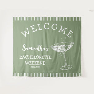 Retro Stripes Bachelorette Party Backdrop Cocktail