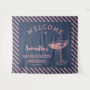 Retro Stripes Bachelorette Party Backdrop Cocktail