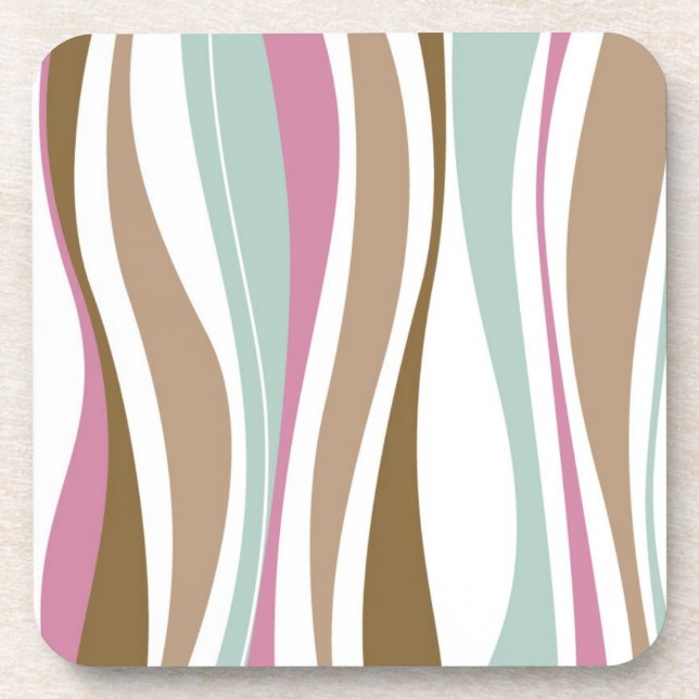 Retro Stripes Beverage Coaster (Front)
