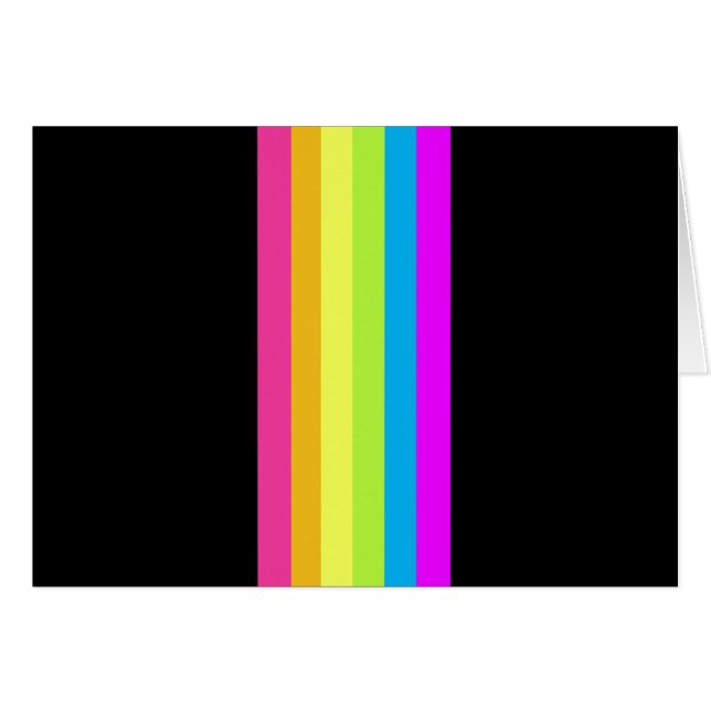 Retro Stripes Blank Cards (Black & Neon Multi) (Front Horizontal)