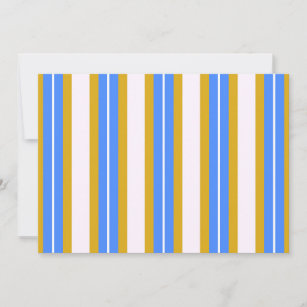 Retro Stripes - Blue Yellow Invitation