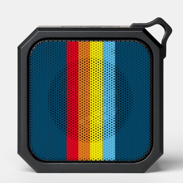 Retro Stripes Bluetooth Speaker (Navy Blue Multi) (Front)