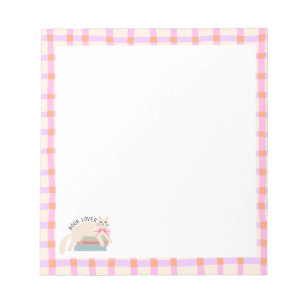 Retro Stripes Book Lover & Cat Notepad