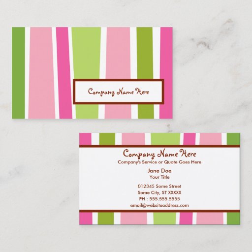 Customizable retro stripes : 2-sided : business card template