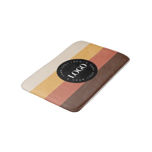 Retro Stripes Business Company Logo 60s 70s Style  Bath Mat