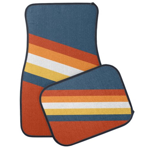 Retro Stripes Car Floor Mat