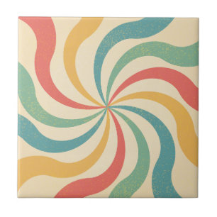 Retro Stripes Ceramic Tile
