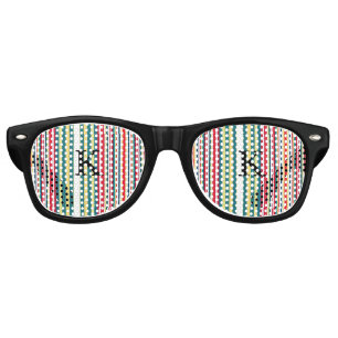 Retro stripes colorful add monogram initial letter sunglasses