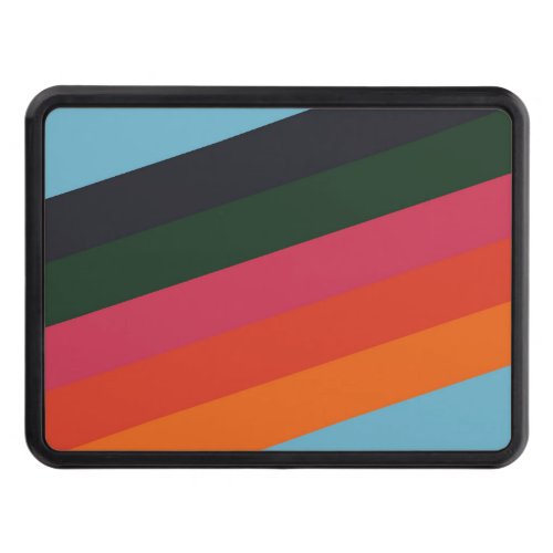 Retro Stripes Colorful Striped 70s 80s Design Hitch Cover