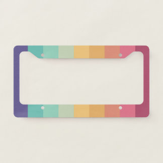 Retro Stripes Colorful Striped 70s 80s Design License Plate Frame