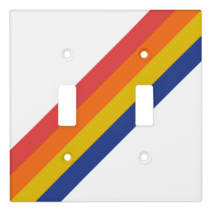 Retro Stripes Colorful Striped 70s 80s Design Light Switch Cover