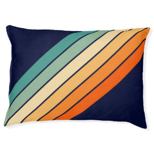 Retro Stripes Colorful Striped 70s 80s Design Pet Bed