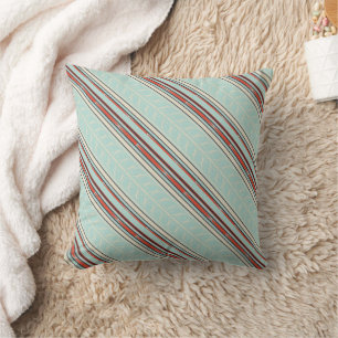 Retro Stripes Colorful Throw Pillow