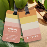 Retro Stripes Coral Orange Simple Sans Serif Name Luggage Tag<br><div class="desc">Rugby Stripes - A preppy pattern with bold stripes and a name. If your art still needs to be adjusted,  click on the Customize This button. This will take you to a design area where you can move things around and even change colors!</div>
