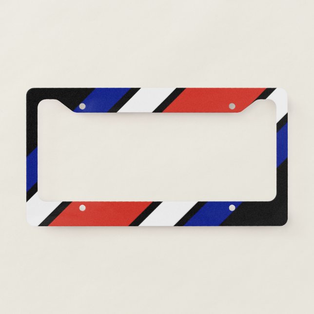 Retro Stripes Costa Rica Flag License Plate Frame (Front)