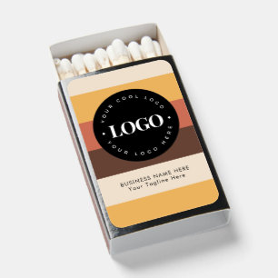 Retro Stripes Custom Business Company Logo Text Matchboxes