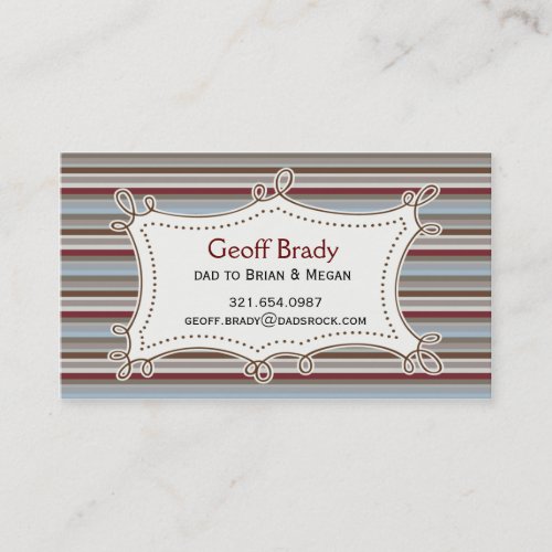 Retro Stripes Daddy Card Business Card Template