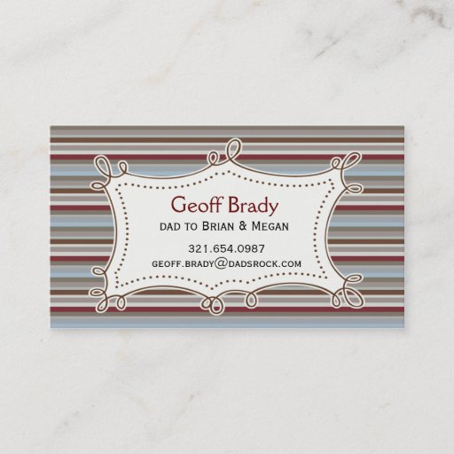 Customizable Retro Stripes Daddy Card Business Card Template