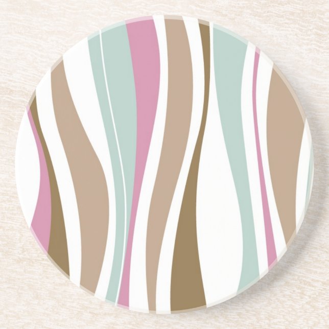 Retro Stripes Drink Coaster (Front)