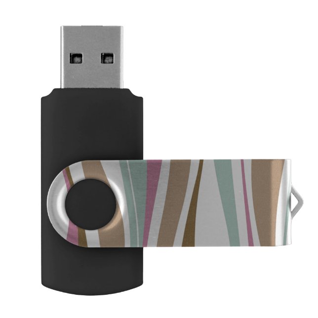 Retro Stripes Flash Drive (Opened)